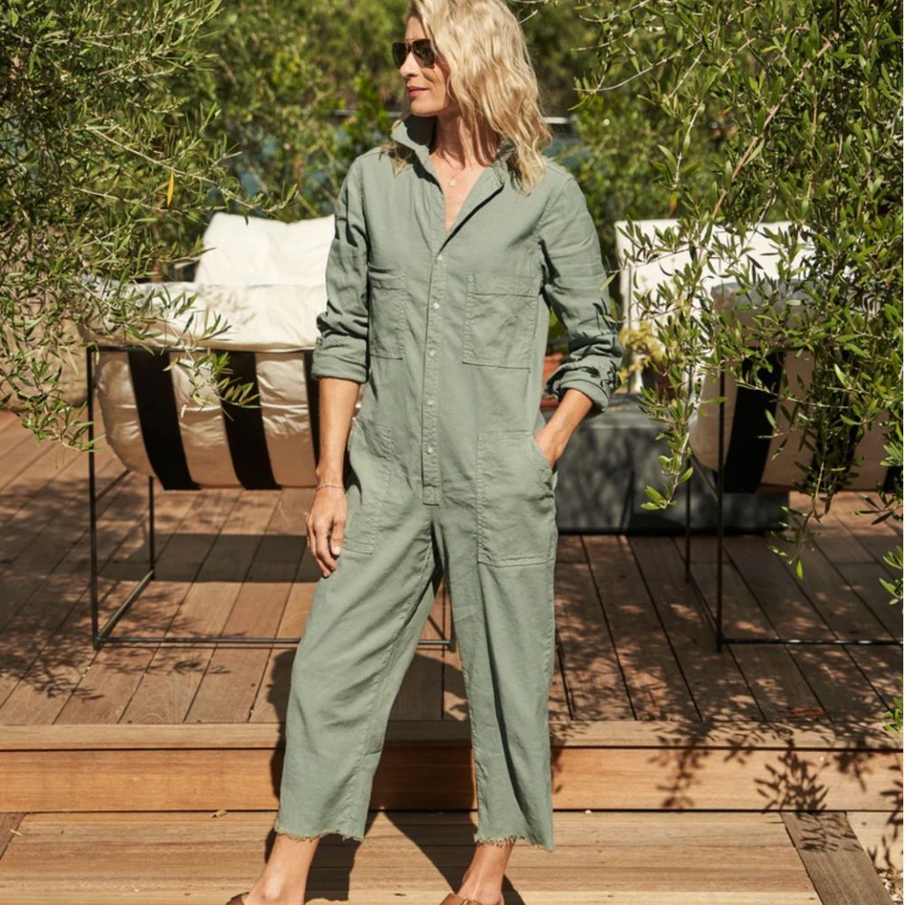 Frank & Eileen Northern Ireland Long-Sleeve Jumpsuit, Size Medium